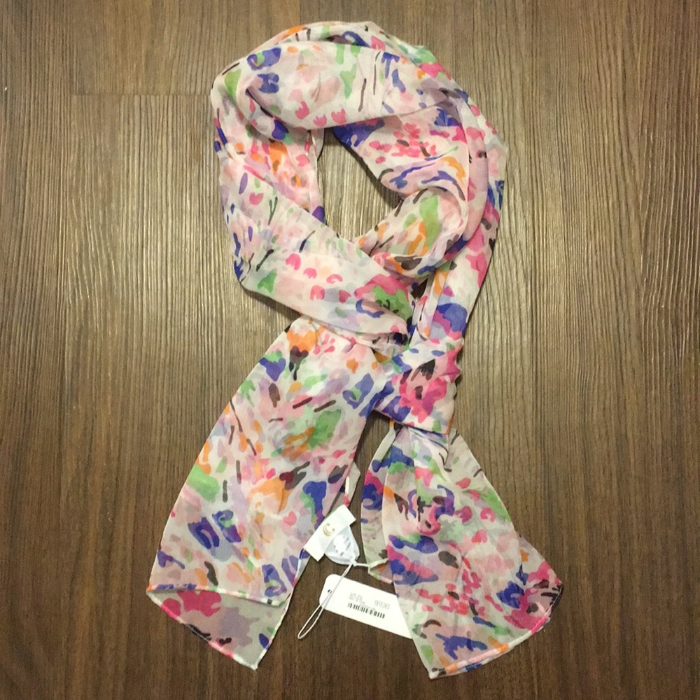 2/$15 NWT Charming Charlie floral chiffon scarf